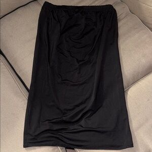 Everyday Black Midi Skirt with Elastic Waist